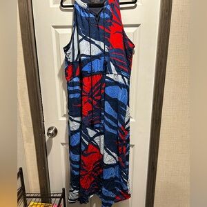 Lane Bryant Blue and Black Patterned Top